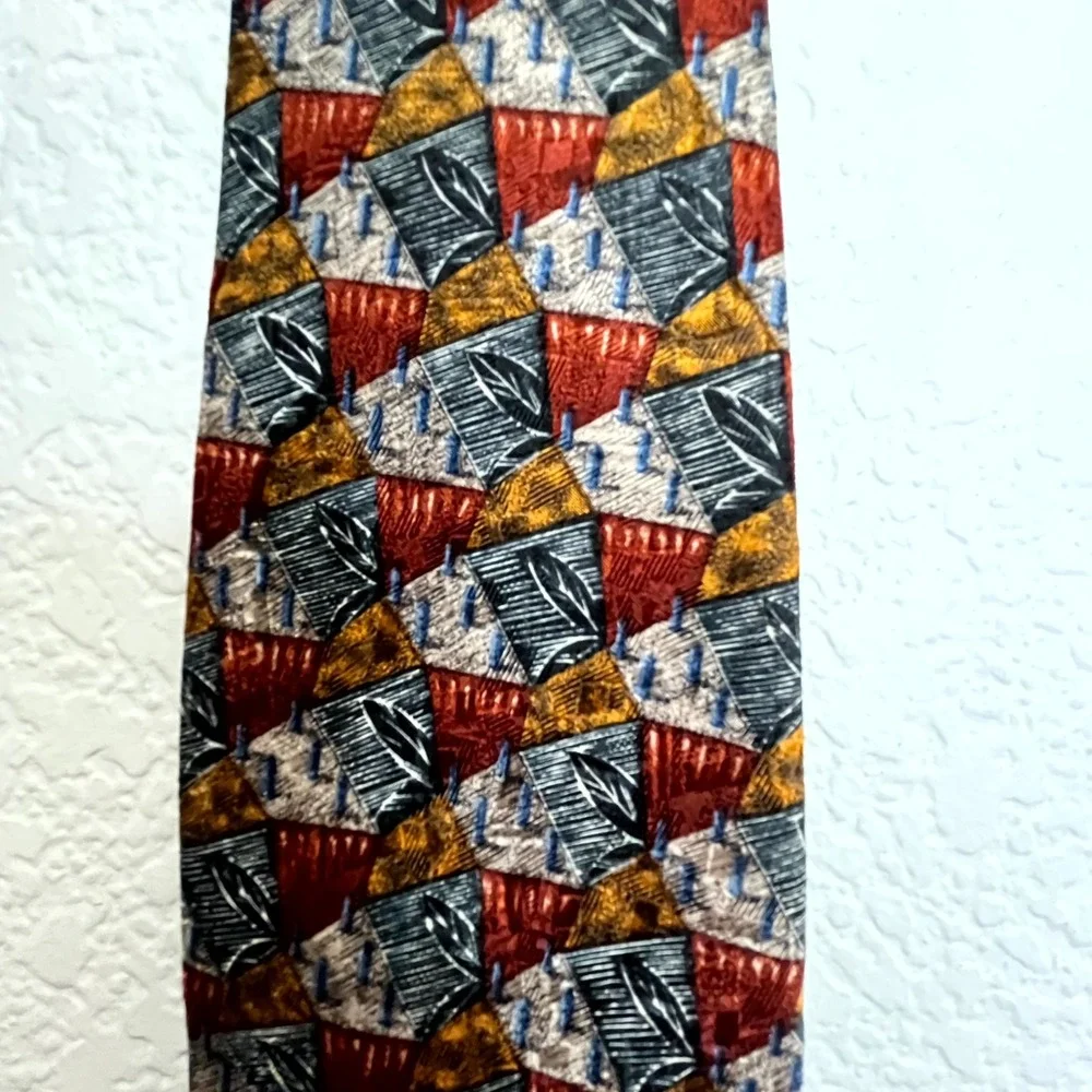 Ermenegildo Zegna Necktie Mens One Size Multicolor Printed Silk‎ Designer Formal